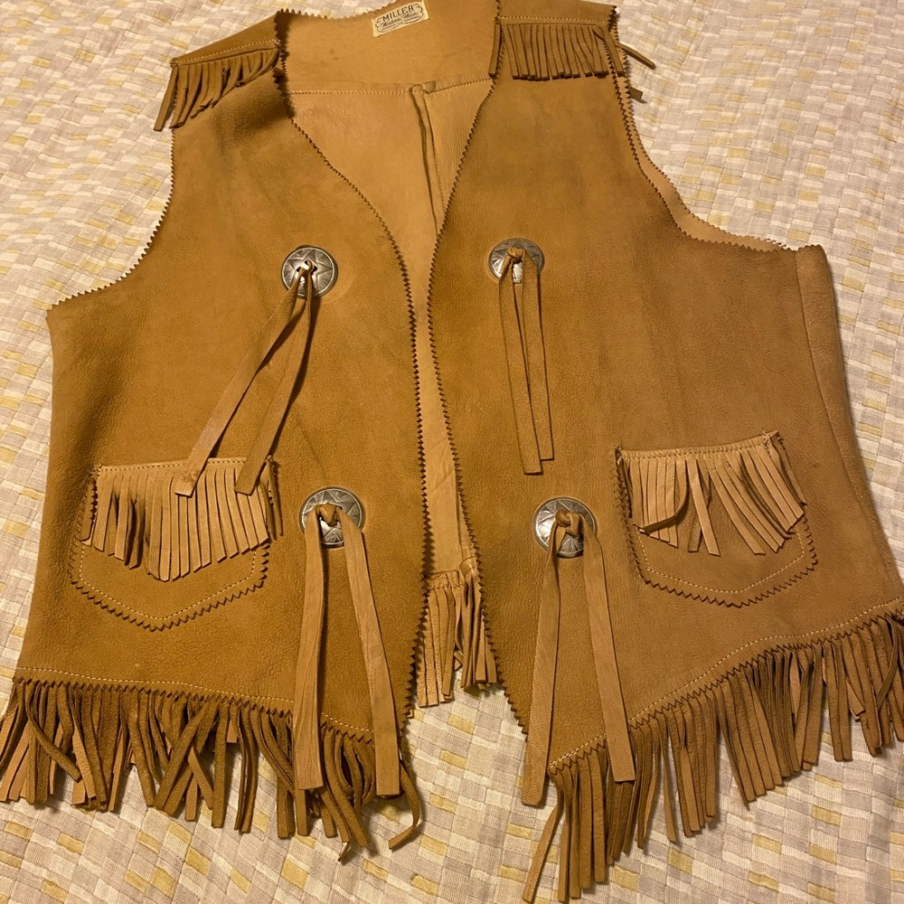 Miller Western Wear Vintage Suede Fringe Vest